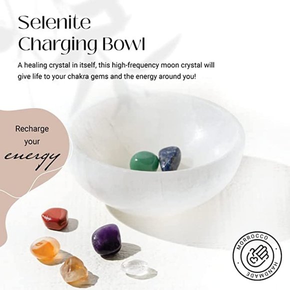 Stemma Selenite Bowl Heart 4 inch| Crystals and Healing Stones 9 Piece Crystal S - Picture 9 of 12
